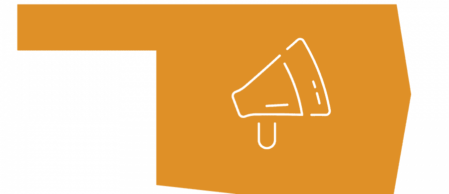 Announcement icon on Gold colored Oklahoma shape