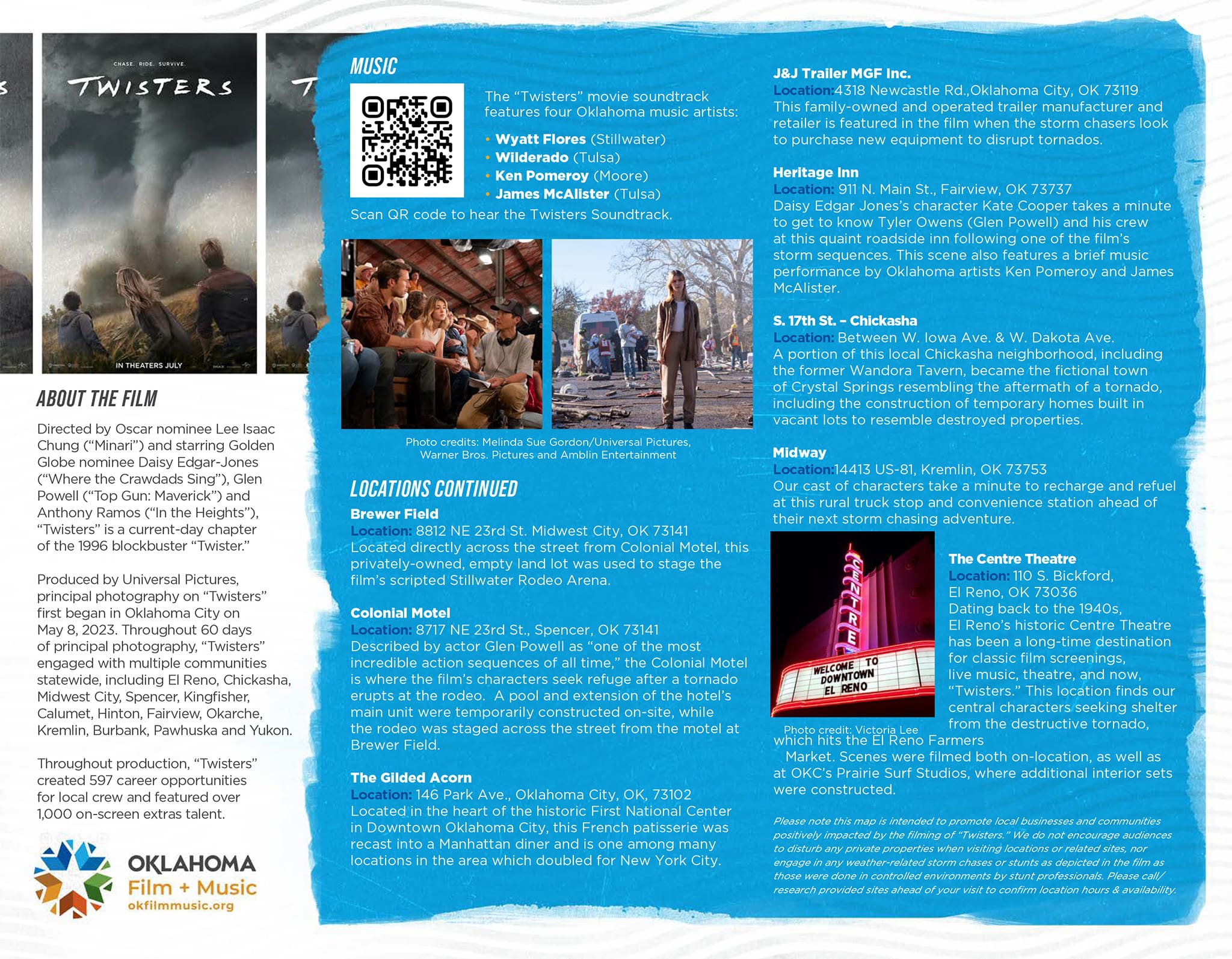 Twisters Locations Map Oklahoma Film and Music Office