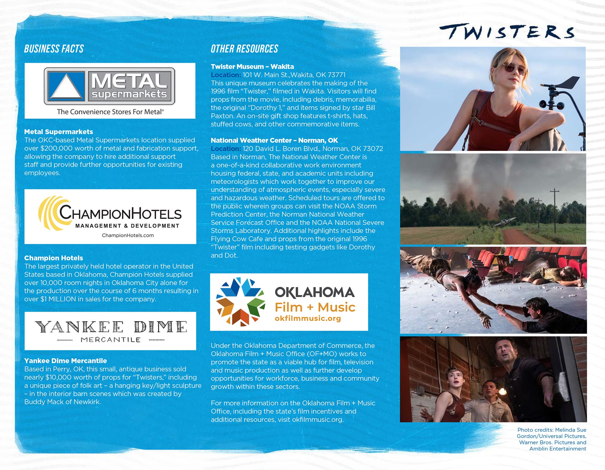 Twisters Locations Map Oklahoma Film and Music Office