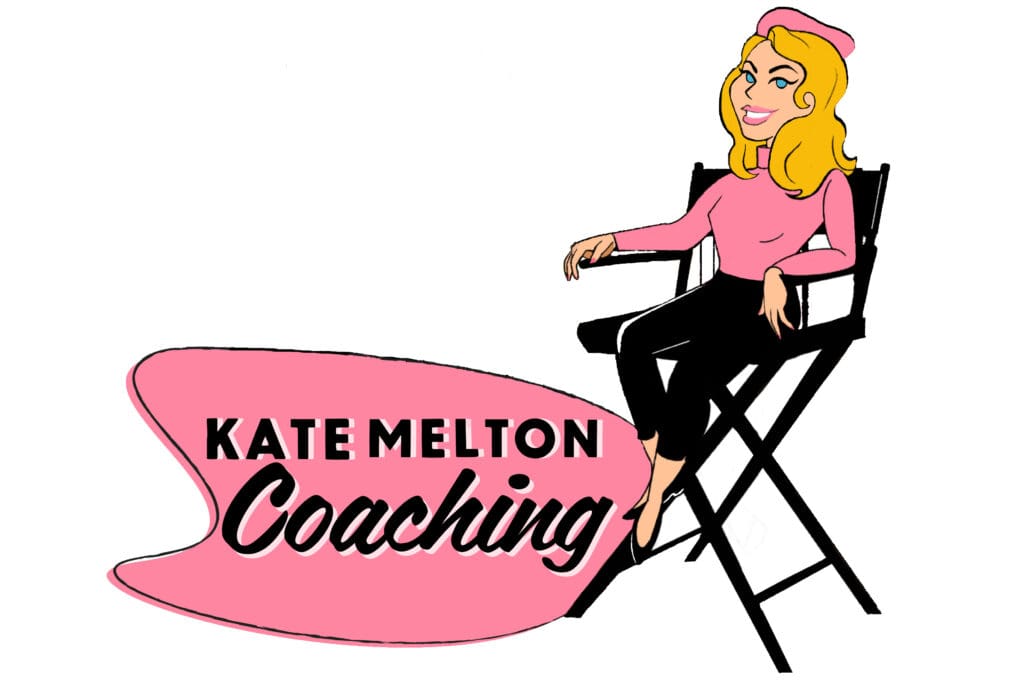 Featured Business May 2026 Kate Melton Coaching. Logo for Kate Melton Coaching with an illustration of a woman in a director's chair.
