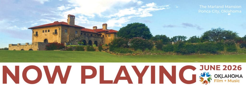 Now Playing June 2026 newsletter header with photo of Marland Mansion.